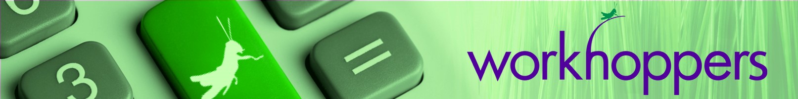 Green calculator with Grasshopper and Workhoppers’ logo